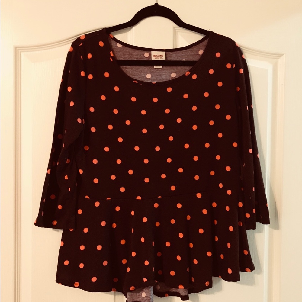 Polka dot Maroon Peplum Shirt!
